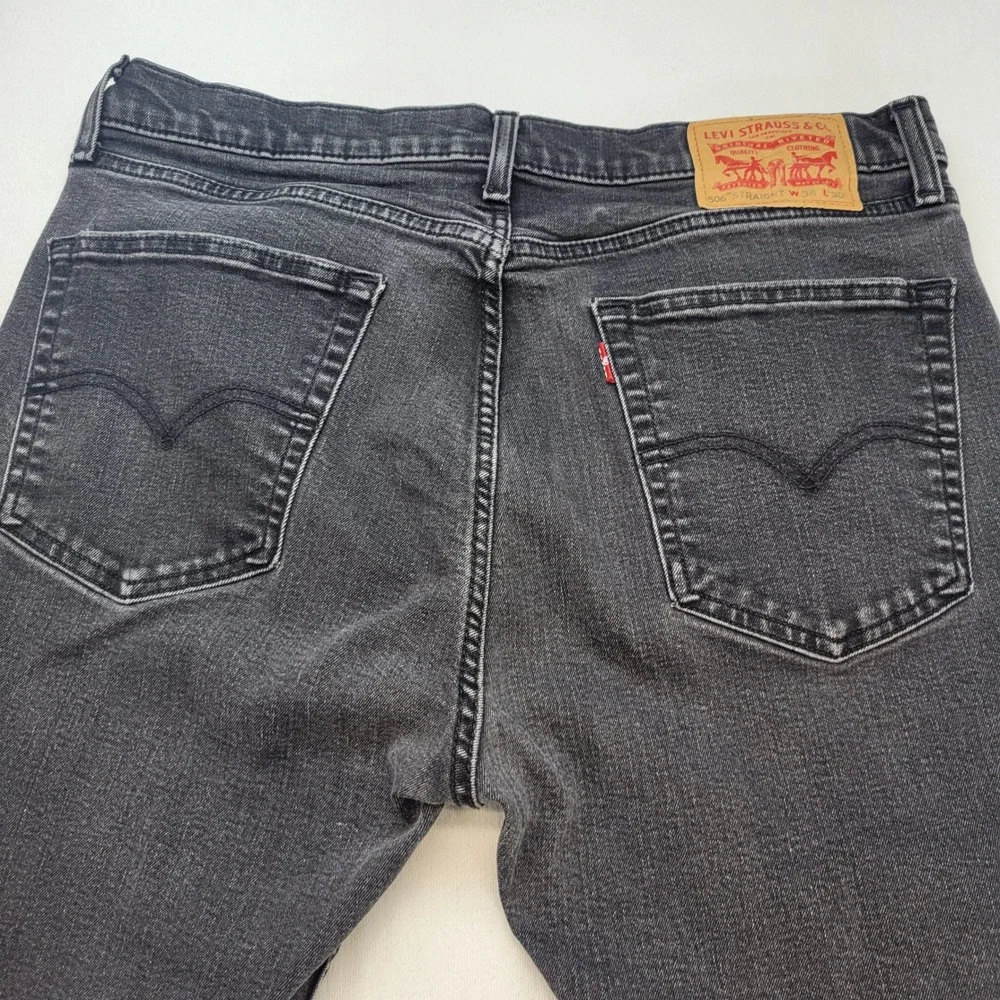 Levi's‎ 506 Straight Leg Jeans Mens 36x30 Black Faded Denim